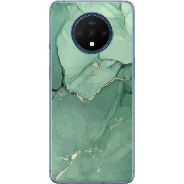 OnePlus 7T Gennemsigtig cover Grøn marmor