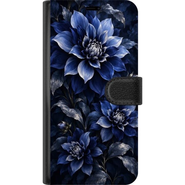 Kompatibelt Plånboksfodral till Samsung Galaxy A20e Blå dahlior blå