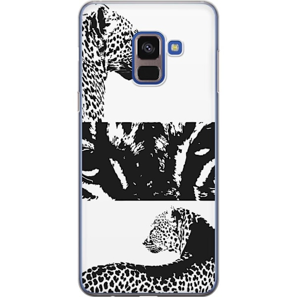 Samsung Galaxy A8 (2018) Genomskinligt Skal Leopard Faces – trendigt mönster med leopardansikten