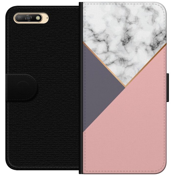 Huawei Y6 (2018) Tegnebogsetui Marmor Skæring