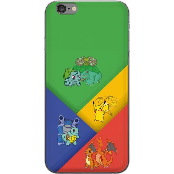 Kompatibelt Mobildeksel til Apple iPhone 6s Plus Første utviklinger med Bulbasaur, Charmander, Squirtle og Pikachu flerfarget