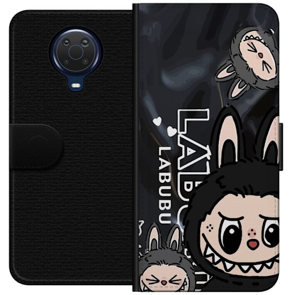 Nokia G20 Tegnebogsetui <nl>Labubu Black Energy - Sort mønste