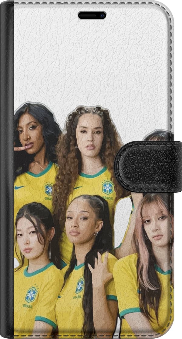 Kompatibel Tegnebogsetui til Apple iPhone 11 Pro Max KATSEYE poserer sammen i gule og grønne fodboldtrøjer mod en ren hvid baggrund gul