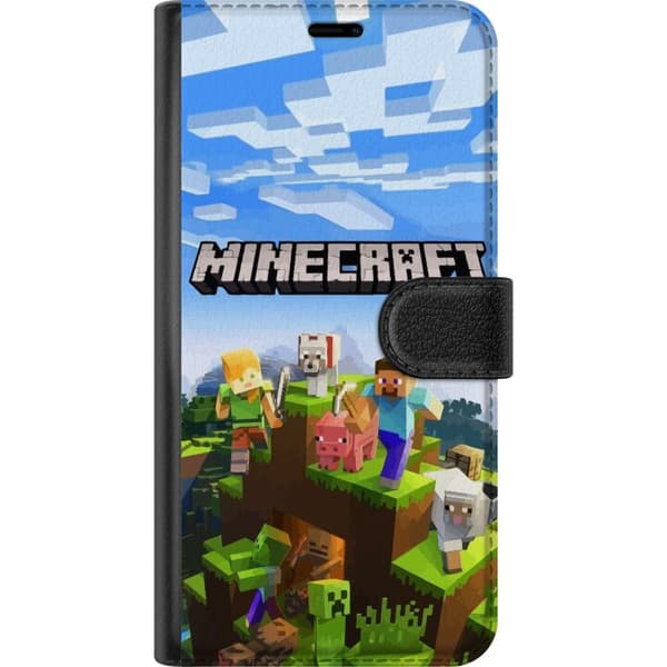 Kompatibelt Plånboksfodral till Apple iPhone 12 mini Minecraft Creeper block pixel retro spelande