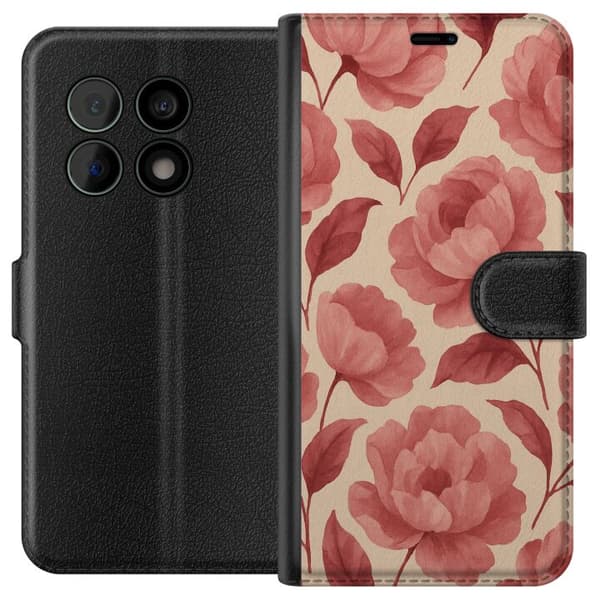 Kompatibel Tegnebogsetui til OnePlus 10 Pro Roseblomst
