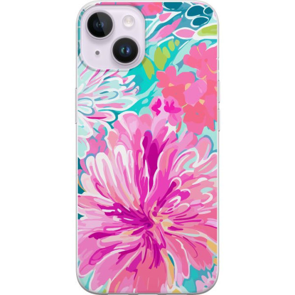 Apple iPhone 15 Plus Gennemsigtig cover Blomsterrebs
