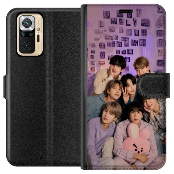 Kompatibel Tegnebogsetui til Xiaomi Redmi Note 10 Pro BTS lilla