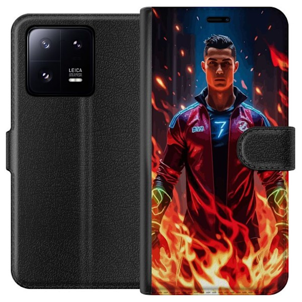 Xiaomi 13 Pro Tegnebogsetui Ronaldo Inferno - fodboldhelt i flammer
