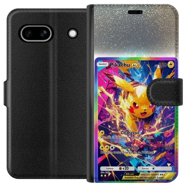 Kompatibel Tegnebogsetui til Google Pixel 7a Pikachu gul