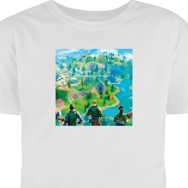 Barn-T-shirt | Bekväm T-shirt för Barn Fortnite vit 2-3 År