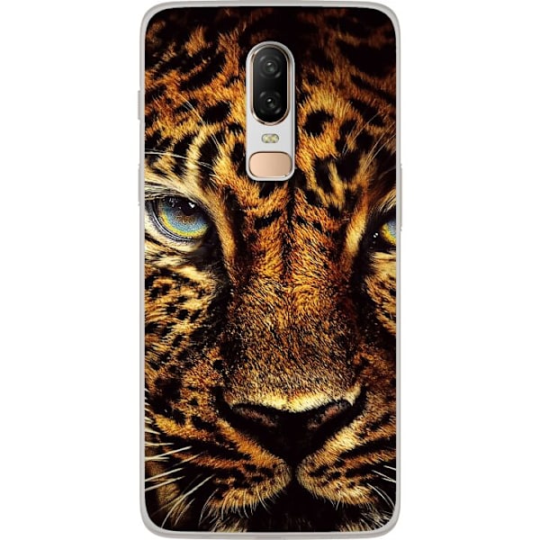 OnePlus 6 Gennemsigtig cover leopard