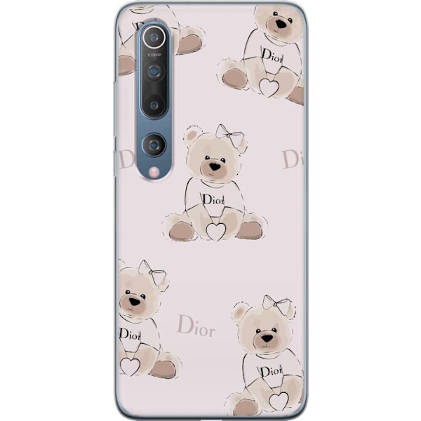 Xiaomi Mi 10 5G Gennemsigtig cover Teddy Dior Vibes - luksuriøs bamse i modetil