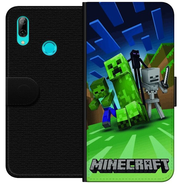 Huawei P smart 2019 Plånboksfodral Minecraft Creeper mobilskal i klassisk grön pixelstil