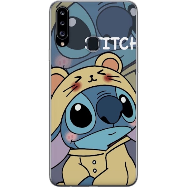 Samsung Galaxy A20s Genomskinligt Skal Stitch