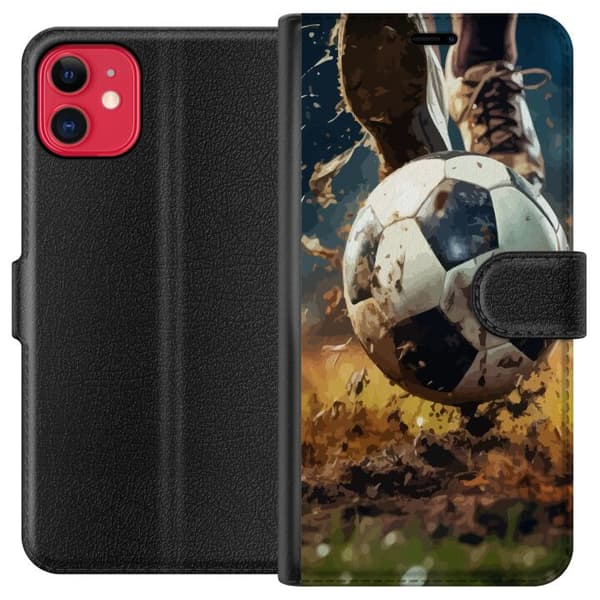 Kompatibel Tegnebogsetui til Apple iPhone 11 Fodbold