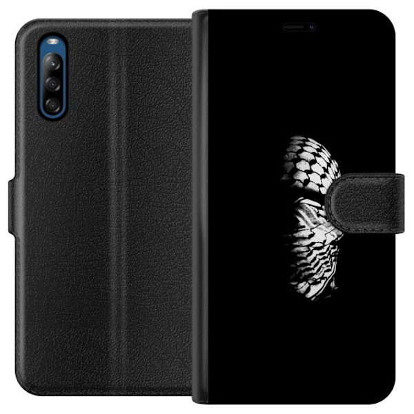 Sony Xperia L4 Tegnebogsetui Keffiyeh-mønster - klassisk sort
