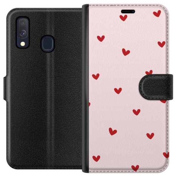 Samsung Galaxy A40 Plånboksfodral Hjärtan