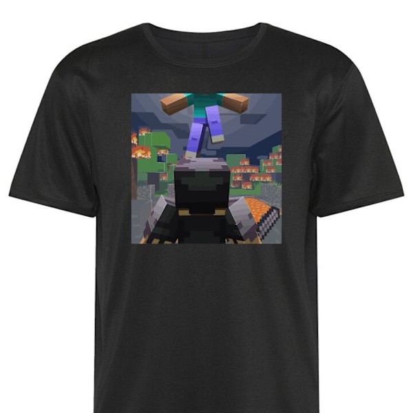 Trænings T-shirt | Sport T-shirt til Voksen Minecraft sort Stor