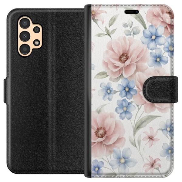Samsung Galaxy A13 Plånboksfodral Romantiska blommor