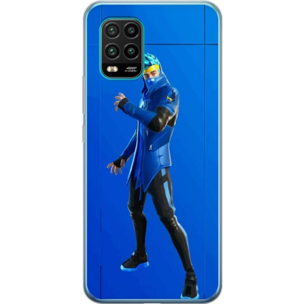 Xiaomi Mi 10 Lite 5G Gennemsigtig cover Fortnite - Ninja Blue
