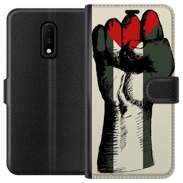 OnePlus 7 Tegnebogsetui Hånd bundet i Palæstinas farver - kr