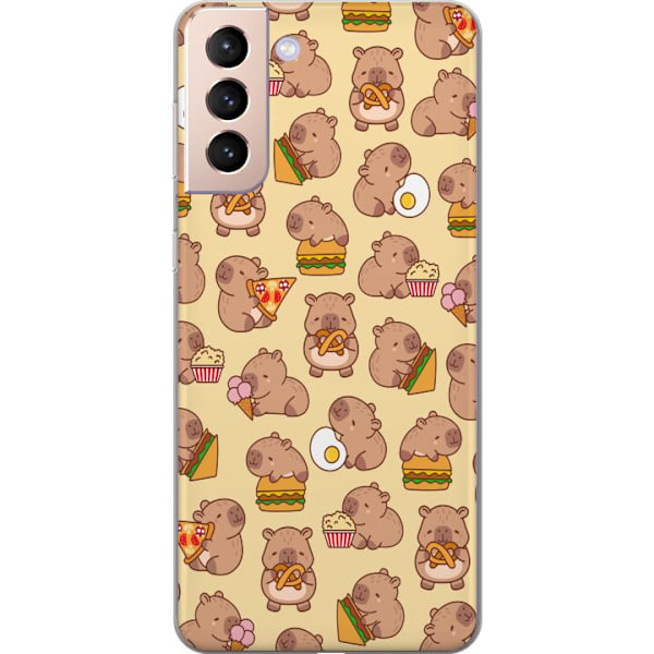 Samsung Galaxy S21 Läpinäkyvä kuori Kawaii capybara puhelinkotelo useilla söpöillä hahmoilla
