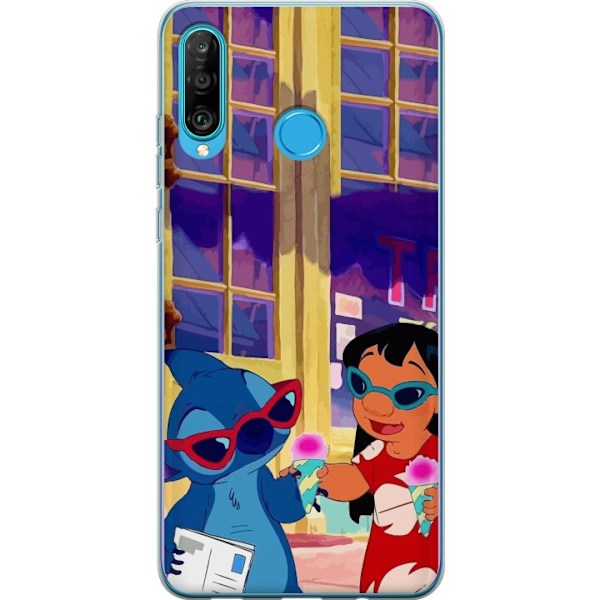 Huawei P30 lite Genomskinligt Skal lilo and stitch 2025