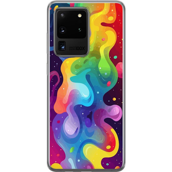 Samsung Galaxy S20 Ultra Genomskinligt Skal Color Splash Abstrakt Konst Design Färgstarkt Mönster Modern Populär Väggkonst Grafiskt Trend