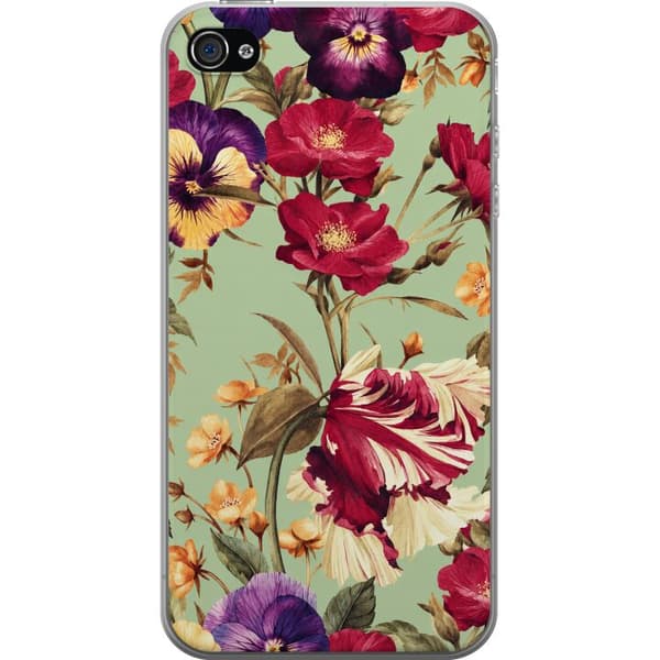 Kompatibelt Mobilskal till Apple iPhone 4 Grön blomsterdröm grön