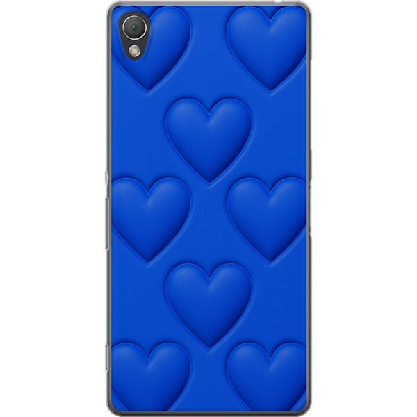 Sony Xperia Z3 Läpinäkyvä kuori Siniset Sydämet