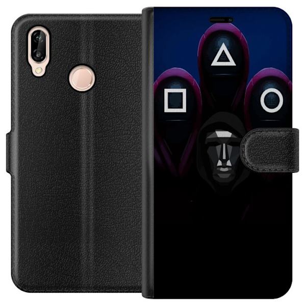 Huawei P20 lite Tegnebogsetui Squid Game Sæson 3 Nye Ikon Populær Serie TV Motiv Asiatisk Drama Trend Iconisk Grafisk Design