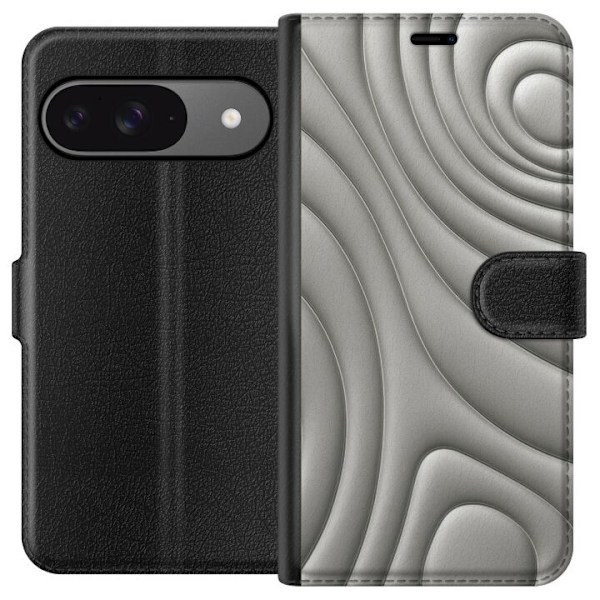 Google Pixel 9 Pro Plånboksfodral Silver Waves