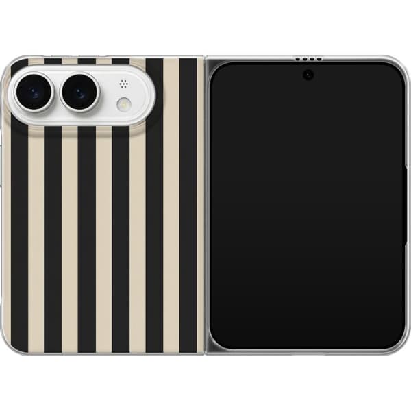 Kompatibelt Mobildeksel til Apple iPhone Duo Svartbeige striper svart