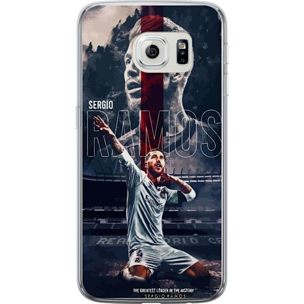 Samsung Galaxy S6 edge Läpinäkyvä kuori Ramos Jalkapallolegenda Motiivi Pelaaja Real Madrid Espanja Takaisin Ikoni Nimi Jalkapallotähti Urheilu