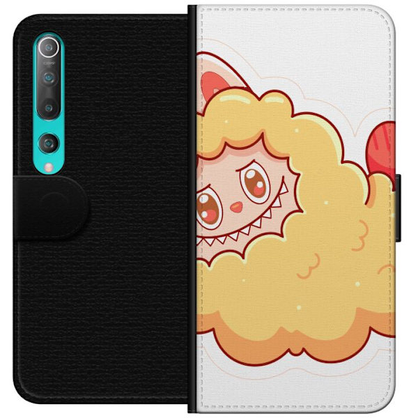 Xiaomi Mi 10 5G Plånboksfodral Labubu Tvättbjörn Pop Mart Figur Samlarobjekt Söt Design Populärt Motiv Art Toy Kreativ Figurserie