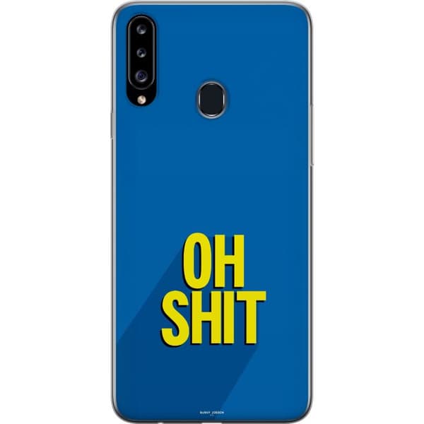 Kompatibelt Mobilskal till Samsung Galaxy A20s Oh Shit text blå