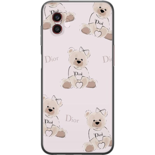 Samsung Galaxy Xcover6 Pro Gennemsigtig cover Teddy Dior Vibes - luksuriøs bamse i modetil