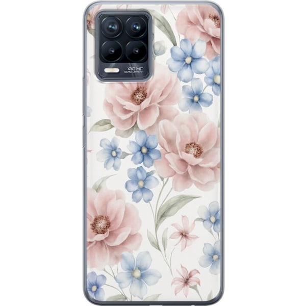 Realme 8 Genomskinligt Skal Romantiska blommor