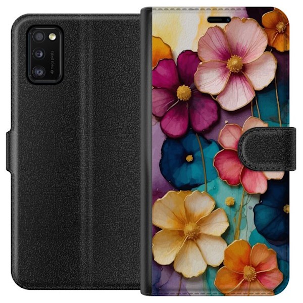 Samsung Galaxy A41 Plånboksfodral Blommor Färger