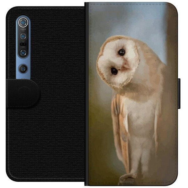 Xiaomi Mi 10 Pro 5G Tegnebogsetui Ugle Nysgerrig Blik Fuglemotiv Skov Natur Grafisk Design Populært Motiv Dyr Tema Dekoration
