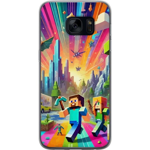 Samsung Galaxy S7 Gennemsigtig cover Fortnite vs Minecraft