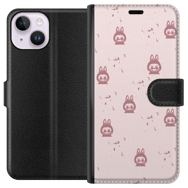 Apple iPhone 15 Lommeboketui Labubu Neon Pop - Neonfarget pop
