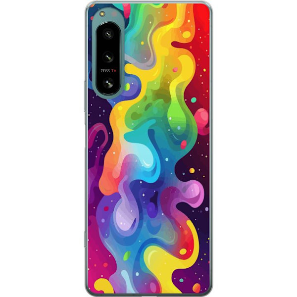 Sony Xperia 5 IV Genomskinligt Skal Color Splash Abstrakt Konst Design Färgstarkt Mönster Modern Populär Väggkonst Grafiskt Trend