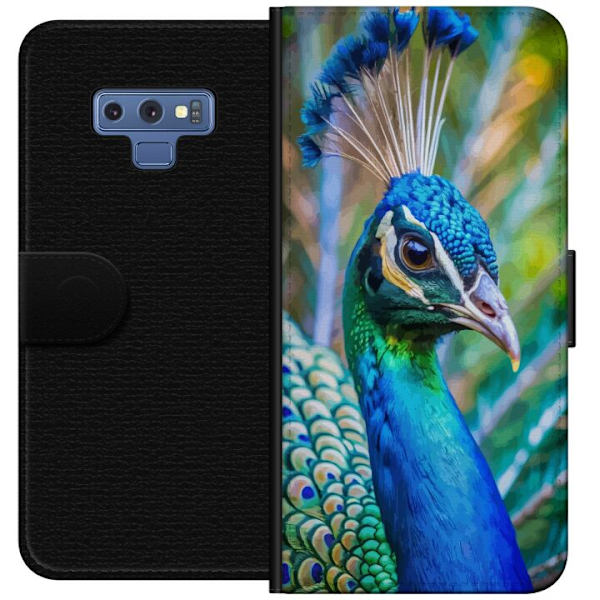 Samsung Galaxy Note9 Lompakkokotelo Pavun Sulat Värikäs Design Lintuaihe Eksoottinen Graafinen Suunnittelu Luonto Ylellinen Koristelu