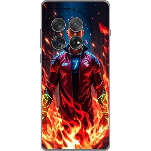 OnePlus 12 Läpinäkyvä kuori Ronaldo Inferno - jalkapallolegenda liekeissä