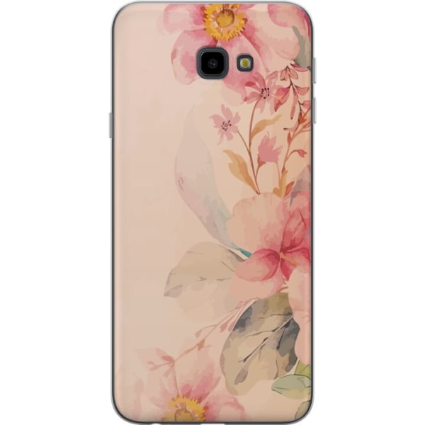 Samsung Galaxy J4+ Gennemsigtig cover Farverige Blomster
