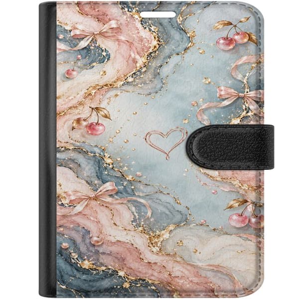 Kompatibelt Plånboksfodral till Apple iPhone Duo Rosettmarmor blå