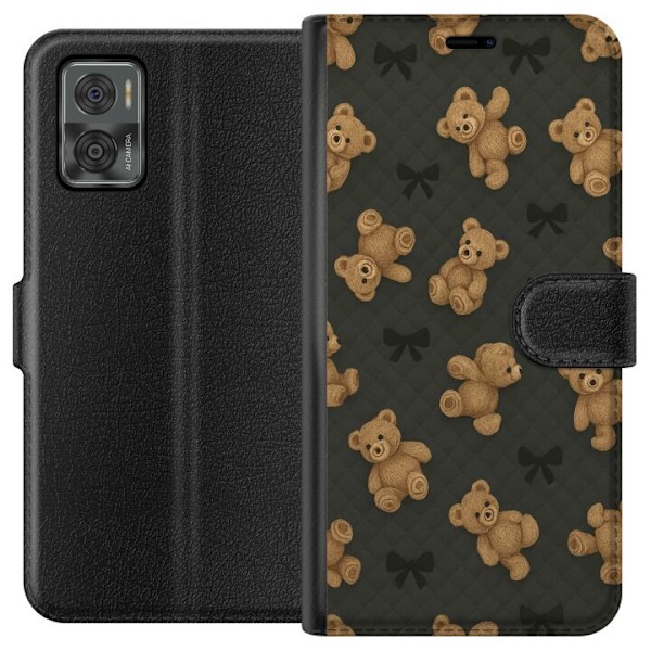 Motorola Moto E22i Tegnebogsetui Teddy Knus