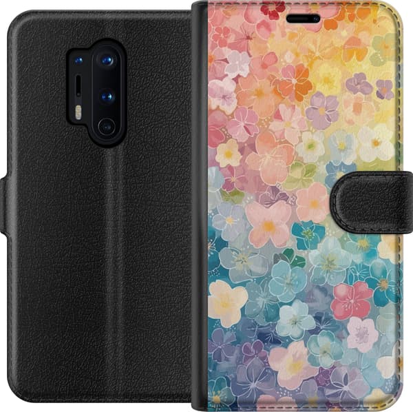 Kompatibel Tegnebogsetui til OnePlus 8 Pro Små blomster