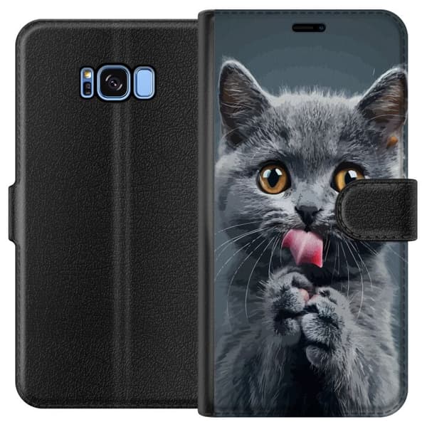 Kompatibelt Plånboksfodral till Samsung Galaxy S8 Katt